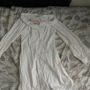 White Button-Up Shirt Dress